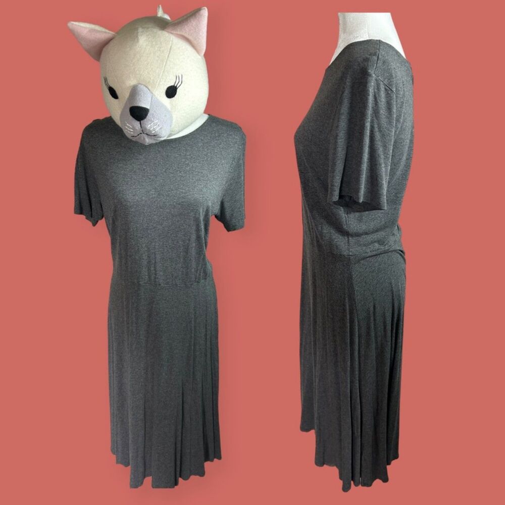 🩶 LARGE H+M BASICS GRAY SHORT SLEEVE TRAVEL CASUAL DRESS